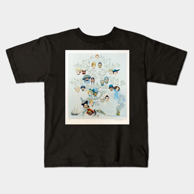 A Family Tree 1959 - Norman Rockwell Kids T-Shirt by Oldetimemercan